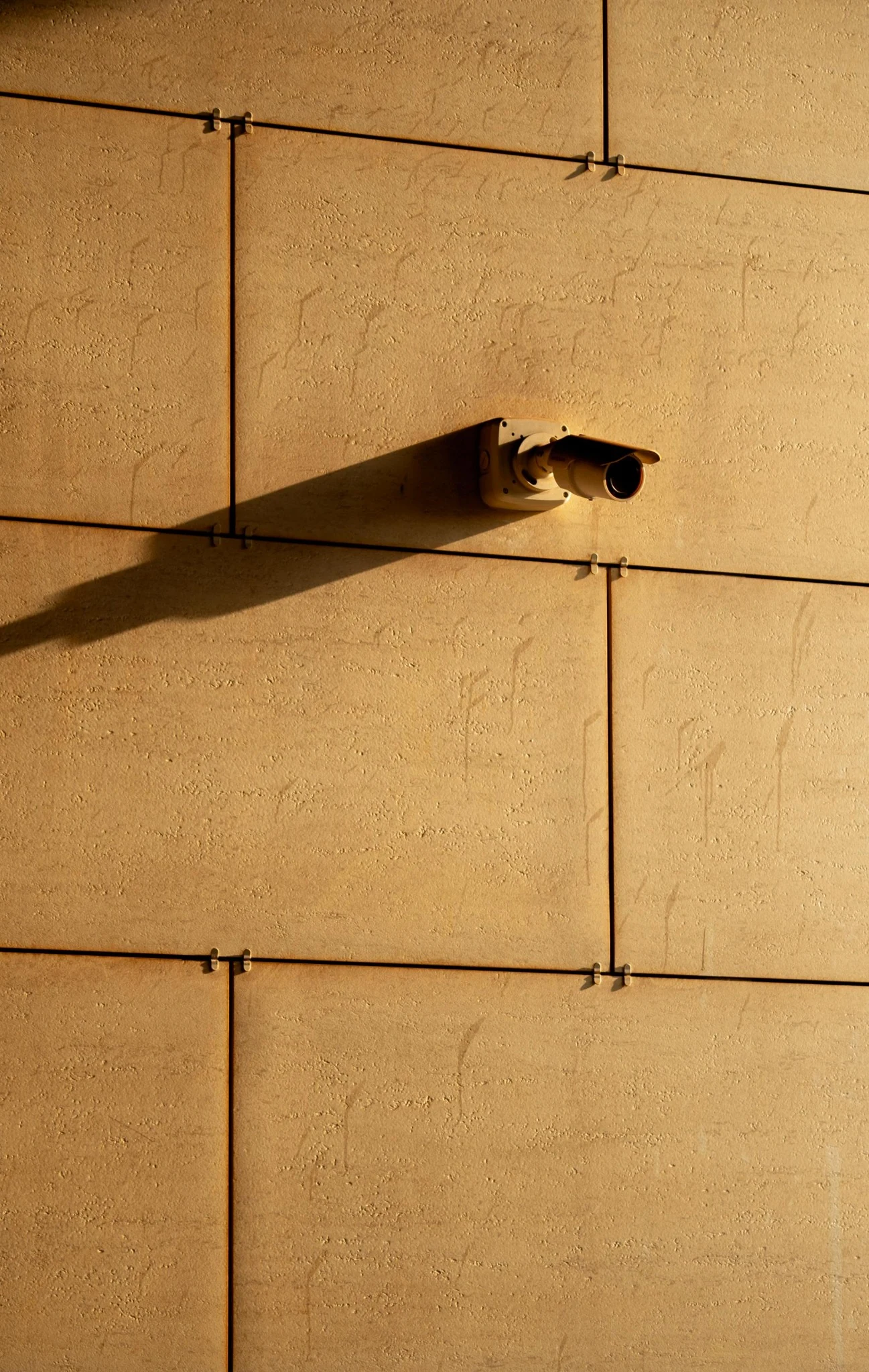Security camera on wall